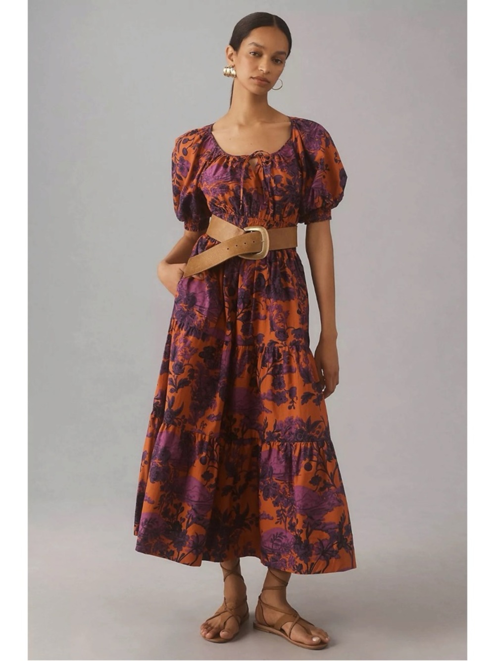 Anthropologie The Somerset Maxi Dress: Puff-Sleeve Edition Size Large Floral - Picture 2 of 14